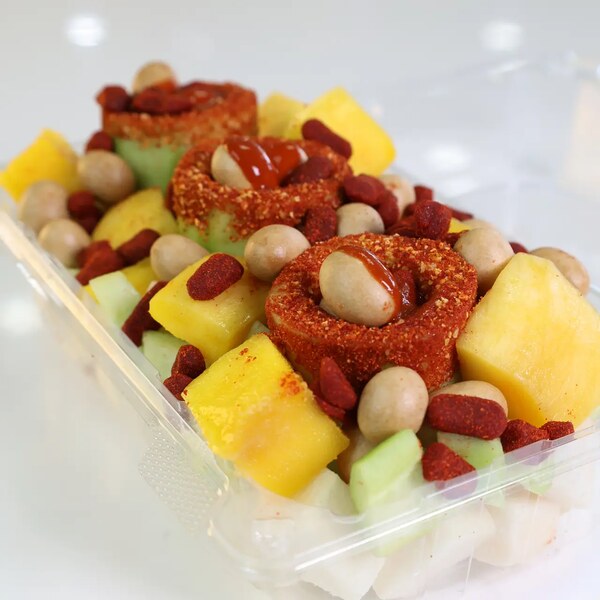 Piña Loca - authentic Mexican snack at La Michoacana de San Juan